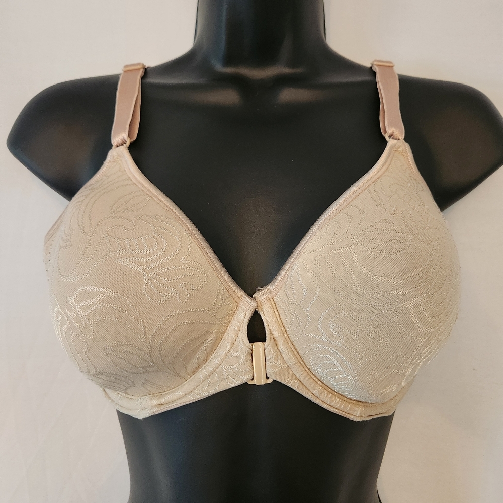 Bali Comfort Revolution Women Bra Front Closure Racerback Straps Beige 38B